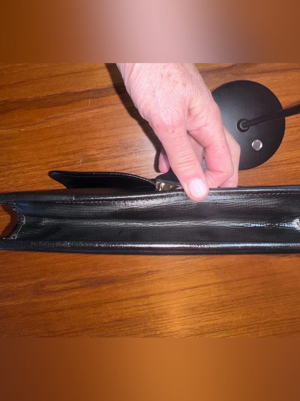 Céline Paris | Black Leather Triomphe Clutch Wristlet | Collector | Vintage - Picture 12 of 15